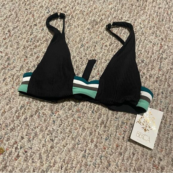 NWT BECCA by Rebecca Virtue Virtue Refine Bikini Top Colorblock- Size Medium - Picture 2 of 5